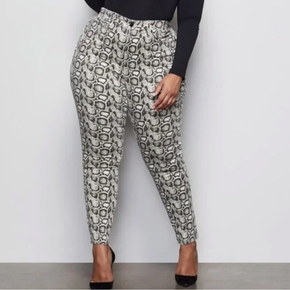 Good American Good Legs Python Snakeskin Print Jeans 24 Plus Size D1 - Picture 1 of 6